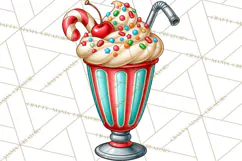 Christmas Retro Diner Clipart PNG 1950s Holiday Food & Decor Product Image 3