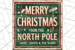 Vintage Christmas Signs Clipart PNG Product Image 4