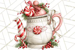 Peppermint Christmas Treasures Clipart PNG, Candy Cane Product Image 4