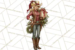 Western Christmas Clipart PNG, Cowboy Christmas, Rustic Product Image 5