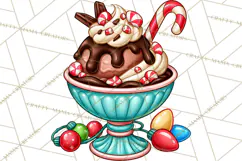 Cocoa Christmas Clipart, Chocolate Coffee Holiday PNG Product Image 2