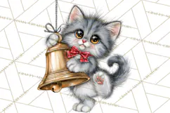Christmas Cat Clipart PNG, Funny Kitten Christmas Product Image 5
