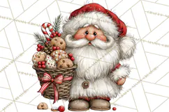 Santa Christmas Clipart, Cute Whimsical Santa PNG, Christmas Product Image 5