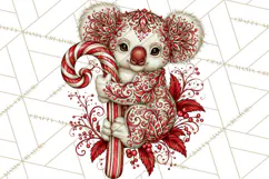 Whimsical Peppermint Animal PNG Christmas Clipart Product Image 3