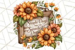 Inspirational Farmhouse Sunflower Clipart PNG Product Image 5