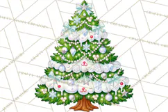 Multi Themed Christmas Trees Clipart PNG Product Image 5
