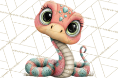 Cute Snake Clipart Pastel Reptile PNG Product Image 4