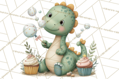 Cute Summer Dinosaur Clipart Sweet Treat Dino PNG Product Image 4