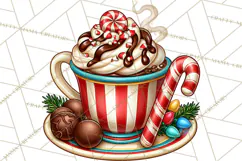 Cocoa Christmas Clipart, Chocolate Coffee Holiday PNG Product Image 2