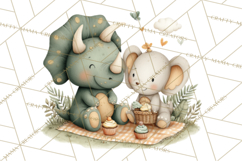 Cute Summer Dinosaur Clipart Sweet Treat Dino PNG Product Image 4