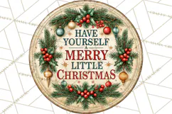 Mid Century Christmas Vintage Signs | Round Door Sign Design Product Image 5