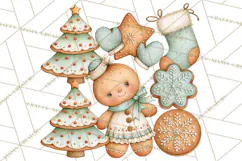 Christmas Mouse Clipart, Pastel Holiday Mice PNG, Nursery Product Image 3