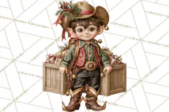 Western Christmas Clipart PNG, Cowboy Christmas, Rustic Product Image 5