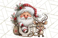 Santa Christmas Clipart, Cute Whimsical Santa PNG, Christmas Product Image 5
