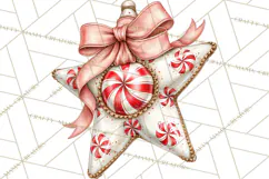 Peppermint Christmas Treasures Clipart PNG, Candy Cane Product Image 5