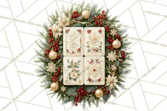 Christmas Mahjong Clipart, Holiday Mahjong Tiles PNG Product Image 5