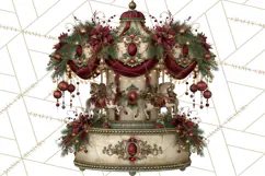Christmas Circus Clipart, Vintage Christmas Circus PNG Product Image 5