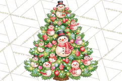 Multi Themed Christmas Trees Clipart PNG Product Image 2