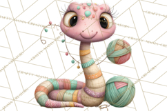 Cute Snake Clipart Pastel Reptile PNG Product Image 5