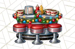 Christmas Retro Diner Clipart PNG 1950s Holiday Food & Decor Product Image 2