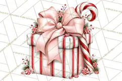 Peppermint Christmas Treasures Clipart PNG, Candy Cane Product Image 2