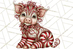 Whimsical Peppermint Animal PNG Christmas Clipart Product Image 3