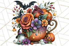 Halloween Floral Clipart PNG Spooky Flowers Images Product Image 3