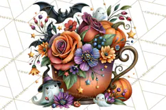 Halloween Floral Clipart PNG Spooky Flowers Images Product Image 3