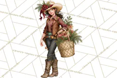 Western Christmas Clipart PNG, Cowboy Christmas, Rustic Product Image 3