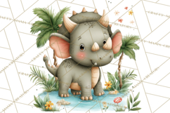 Cute Summer Dinosaur Clipart Sweet Treat Dino PNG Product Image 2