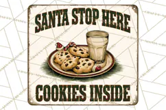Vintage Christmas Metal Sign Clipart, Funny, Inspirational Product Image 3