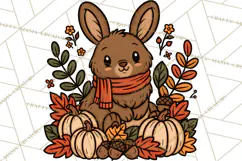 Cozy Fall Clipart PNG Autumn Harvest Illustrations Product Image 3