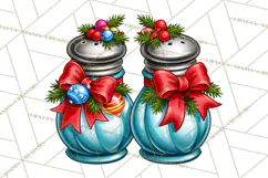 Christmas Retro Diner Clipart PNG 1950s Holiday Food & Decor Product Image 3