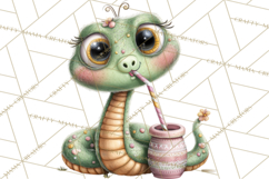 Cute Snake Clipart Pastel Reptile PNG Product Image 2