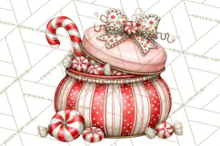 Peppermint Christmas Treasures Clipart PNG, Candy Cane Product Image 3