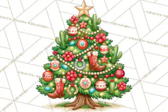 Multi Themed Christmas Trees Clipart PNG Product Image 3