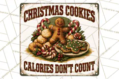 Vintage Christmas Metal Sign Clipart, Funny, Inspirational Product Image 4