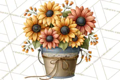 Inspirational Farmhouse Sunflower Clipart PNG Product Image 4