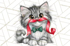 Christmas Cat Clipart PNG, Funny Kitten Christmas Product Image 4