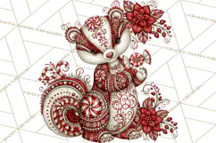 Whimsical Peppermint Animal PNG Christmas Clipart Product Image 4