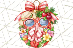 Multi Themed Christmas Ornament Clipart PNG Product Image 4