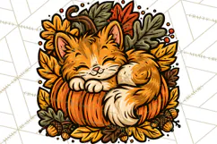 Cozy Fall Clipart PNG Autumn Harvest Illustrations Product Image 4