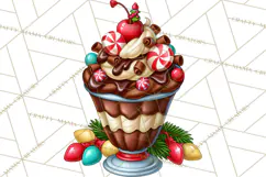 Cocoa Christmas Clipart, Chocolate Coffee Holiday PNG Product Image 4