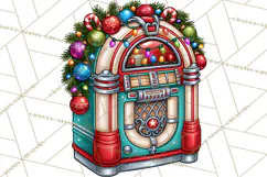 Christmas Retro Diner Clipart PNG 1950s Holiday Food & Decor Product Image 4