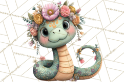 Cute Snake Clipart Pastel Reptile PNG Product Image 3
