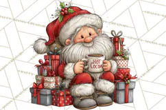 Santa Christmas Clipart, Cute Whimsical Santa PNG, Christmas Product Image 4