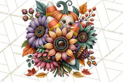 Halloween Floral Clipart PNG Spooky Flowers Images Product Image 5