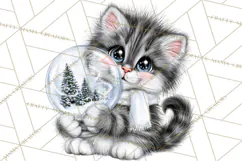 Christmas Cat Clipart PNG, Funny Kitten Christmas Product Image 5