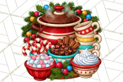 Cocoa Christmas Clipart, Chocolate Coffee Holiday PNG Product Image 5
