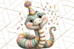Cute Snake Clipart Pastel Reptile PNG Product Image 4